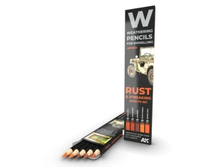 Watercolor Pencil Set Rust And Streaking 5 colors AK Interactive